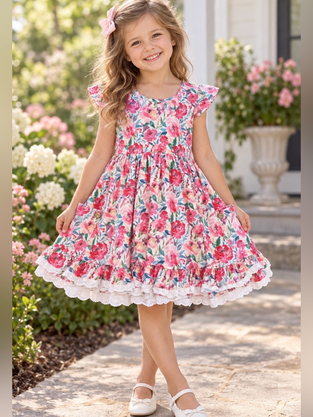 Cheeky Plum Dress Ruffle Floral Flouncy size 5t